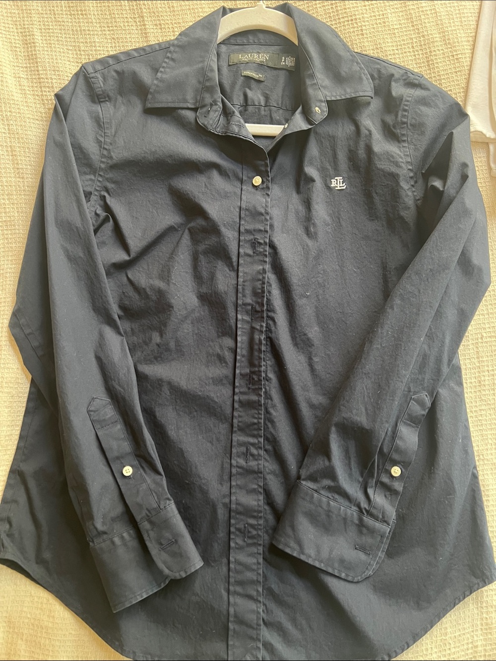 Lauren Ralph Lauren Navy Lightweight Button-Front Shirt Jacket